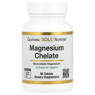 California Gold Nutrition, Magnesium Chelate, 210 mg, 90 Tablets (105 mg per Tablet)