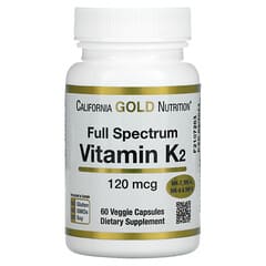 California Gold Nutrition, フルスペクトルビタミンK2、120mcg、ベジカプセル60粒