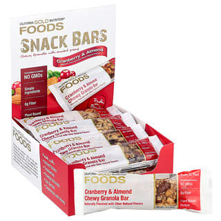 California Gold Nutrition, Foods, Sega Granolabars med Tranbär och Mandel, 12 Bars, 40 g styck