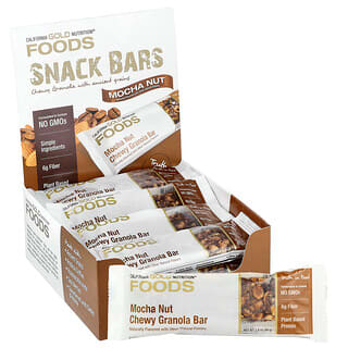 California Gold Nutrition, Foods, Mocha Nut Chewy Granola Bars, kernige Mokka-Nuss-Müsliriegel, 12 Riegel, je 40 g (1,4 oz.).