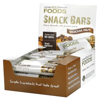 California Gold Nutrition, Foods, barras de granola masticables Mocha Nut, 12 barras, 1.4 oz (40 g) cada una