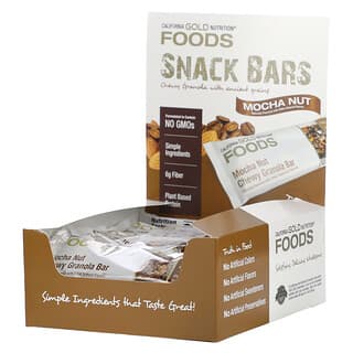 California Gold Nutrition, Foods, barras de granola masticables Mocha Nut, 12 barras, 1.4 oz (40 g) cada una