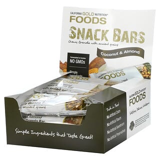 California Gold Nutrition, Foods, Barres granola moelleuses aux amandes et à la noix de coco, 12 barres, 1,4 oz (40 g) chacune