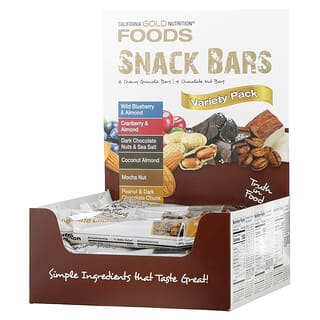 California Gold Nutrition, FOODS, Variety Pack Snack Bars, Snack-Riegel-Kombipackung mit verschiedenen Sorten, 12 Riegel, je 40 g (1,4 oz.)