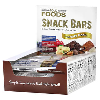 California Gold Nutrition, FOODS, Embalagem com Barras Sortidas para Lanche, 12 Barras, 40 g (1,4 oz) Cada