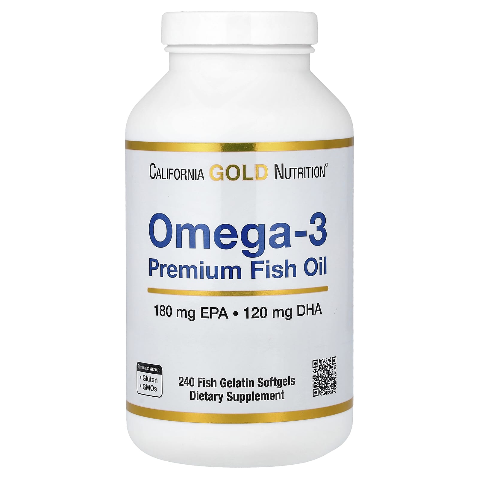 California Gold Nutrition, Omega-3，優質魚油，240 粒魚明膠軟膠囊