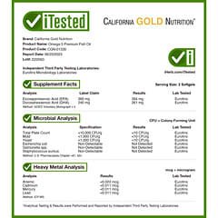 California Gold Nutrition, オメガ3プレミアムフィッシュオイル、魚ゼラチンソフトジェル240粒