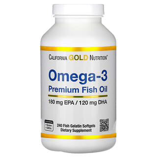 California Gold Nutrition, Omega-3, Aceite de pescado prémium, 240 cápsulas blandas de gelatina de pescado
