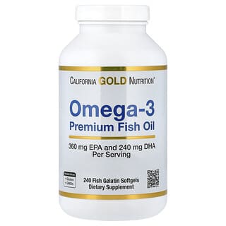 California Gold Nutrition, Първокласно омега-3 рибено масло, 240 меки капсули от рибен желатин