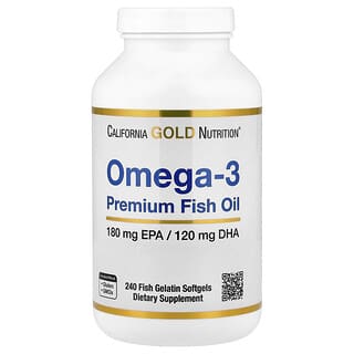 California Gold Nutrition, Omega-3, Premium Fish Oil, 240 Fish Gelatine Softgels