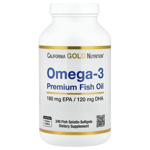 California Gold Nutrition, 오메가3, 프리미엄 피쉬 오일, 피쉬 젤라틴 소프트젤 240정
