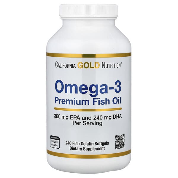 California Gold Nutrition, Omega-3，優質魚油，240 粒魚明膠軟膠囊