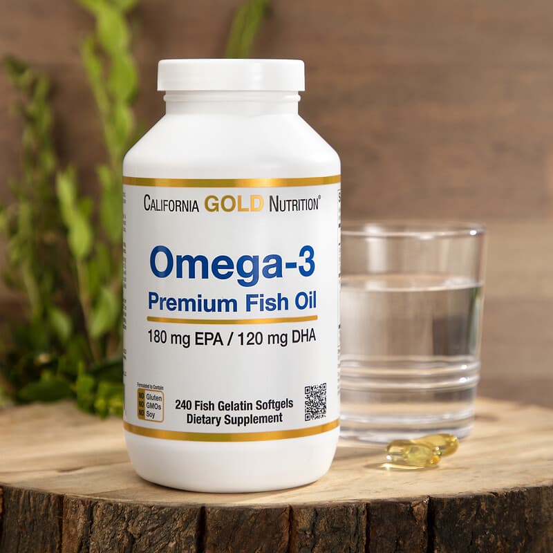 California Gold Nutrition, Omega-3 Premium Fish Oil, 240 Fish Gelatin ...