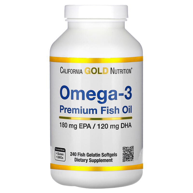 Omega-3, Premium Fish Oil, 240 Fish Gelatin Softgels
