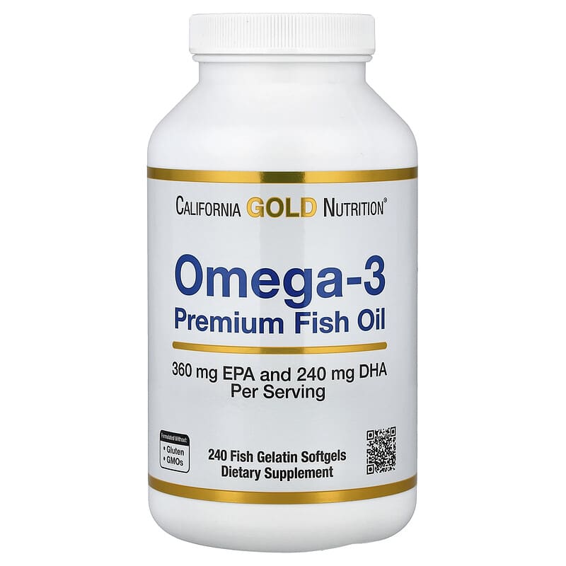 Omega-3, Premium Fish Oil, 240 Fish Gelatin Softgels