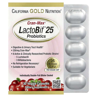Norland California Gold Nutrition, CranMax® LactoBif® Probiotics, 25 Billion CFU, 30 Veggie Capsules supplement Uganda UGX 10000
