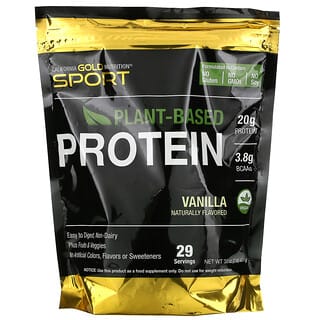 California Gold Nutrition, растительный протеин со вкусом ванили, веганский, легкоусвояемый, 907 г (2 фунта)