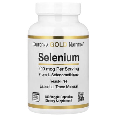 California Gold Nutrition, Selenium Zero Yeast, 200 mcg, 180 Vegetarian Capsules