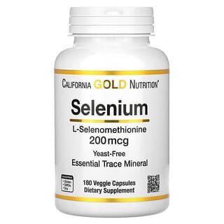 California Gold Nutrition, Selenium, Yeast-Free, 200 mcg, 180 Veggie Capsules