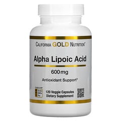California Gold Nutrition, Ácido alfa-lipoico, 600 mg, 120 cápsulas vegetales