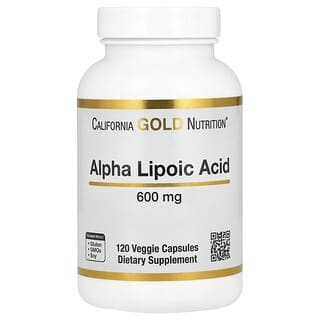 California Gold Nutrition, Kwas alfa-liponowy, 600 mg, 120 kapsułek roślinnych