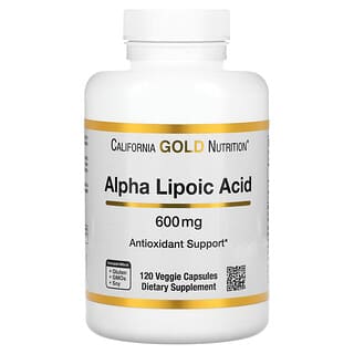 California Gold Nutrition, Ácido Tióctico, 600 mg, 120 Cápsulas Vegetais