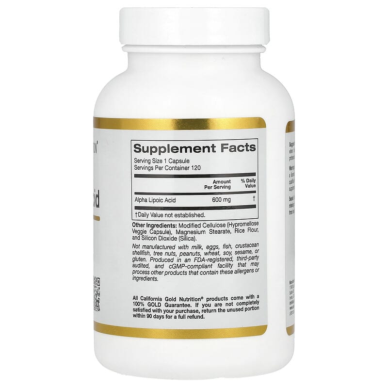 Alpha Lipoic Acid, 600 mg, 120 Veg Capsules