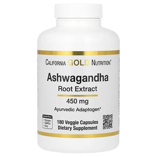 California Gold Nutrition, Ashwagandha, 450 mg, 180 capsules végétariennes