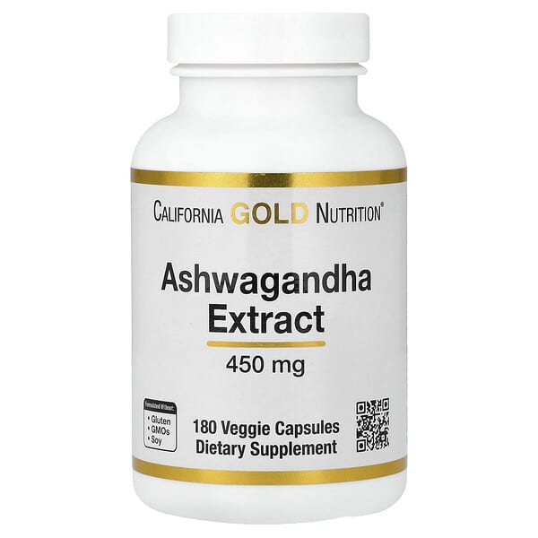 California Gold Nutrition, Ashwagandha, 450 mg, 180 Veggie Capsules