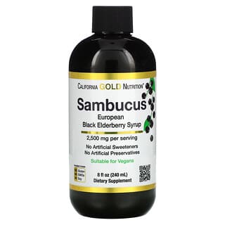 California Gold Nutrition, Sambucus, Saúco para adultos, 240 ml (8 oz. líq.)