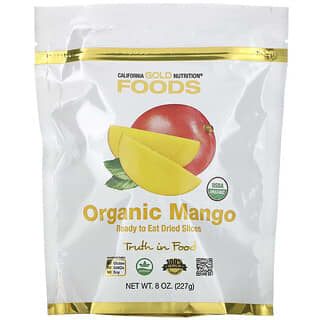 California Gold Nutrition, Mangue bio, tranches séchées prêtes à manger, 227 g