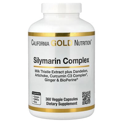 Norland California Gold Nutrition, Silymarin Complex with Milk Thistle Extract Plus Dandelion, Artichoke, Ginger, and BioPerine®, 360 Veggie Capsules supplement Uganda UGX 10000