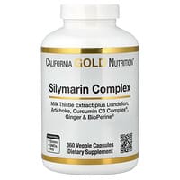 California Gold Nutrition, комплекс с силимарином с экстрактом расторопши, а также одуванчиком, артишоком, имбирем и BioPerine®, 360 растительных капсул