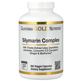 كاليفورنيا غولد نيوتريشن‏, مركب سيليمارين مع خلاصة الشويكة اللبنية بالإضافة إلى الهندباء والخرشوف والزنجبيل و BioPerine® ، 360 كبسولة نباتية