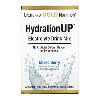 California Gold Nutrition, HydrationUP، مزيج مشروب إلكترولايت، مزيج توت، 20 كيس، 0.17 أونصة (4.7 جم) لكل كيس