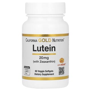 California Gold Nutrition, Luteína con zeaxantina, 20 mg, 60 cápsulas blandas vegetales