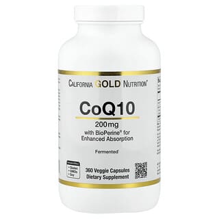 California Gold Nutrition (캘리포니아골드뉴트리션), CoQ10, BioPerine® 흑후추추출물 함유 360mg, 베지 캡슐 360정