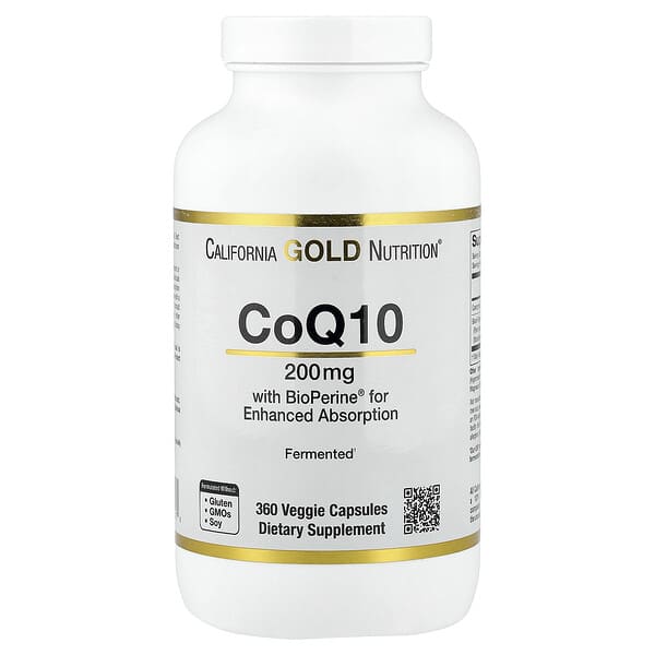 California Gold Nutrition, CoQ10 with Bioperine® Black Pepper Extract, 360 Veggie Capsules — product photo 1