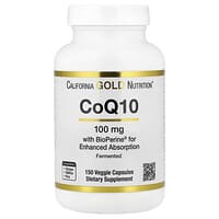 California Gold Nutrition, CoQ10, Ubichinon USP mit BioPerine® Schwarzem-Pfeffer-Extrakt, verbesserte Bioverfügbarkeit, 100 mg, 150 pflanzliche Kapseln