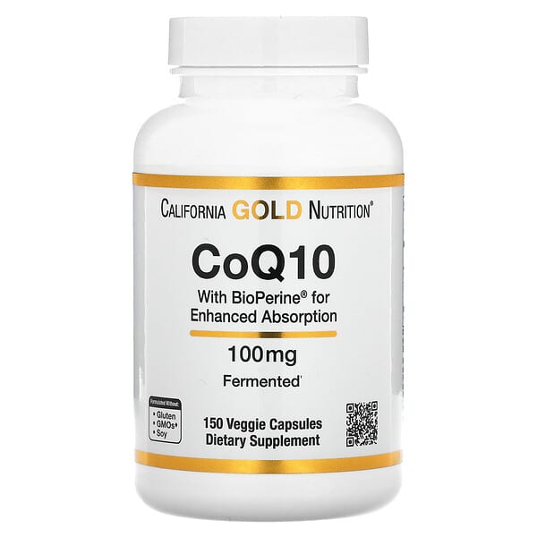 California Gold Nutrition, コエンザイムQ10、BioPerine（バイオペリン）配合、100mg、ベジカプセル150粒