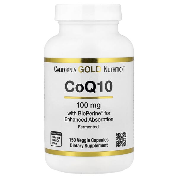 CoQ10, Ubiquinone USP with Bioperine® Black Pepper Extract, Enhanced Bioavailability, 150 Veggie Capsules
