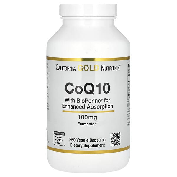 CoQ10, Bioperine® 흑후추추출물 함유 유비퀴논 USP, 생체이용률 향상, 100mg