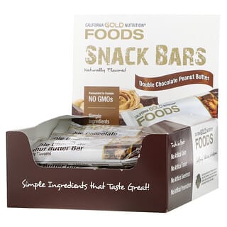 California Gold Nutrition, Foods, Barras Sabor Manteiga de Amendoim com Chocolate Duplo, 12 Barras, 40 g (1,4 oz) Cada