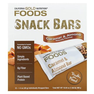 California Gold Nutrition, Foods, Barritas de caramelo y almendra, 12 barras, 40 g (1,4 oz) cada una