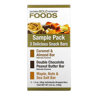 California Gold Nutrition, Foods, Embalagem com Amostras de Barras de Cereais, 3 Barras, 40 g (1,4 oz) Cada