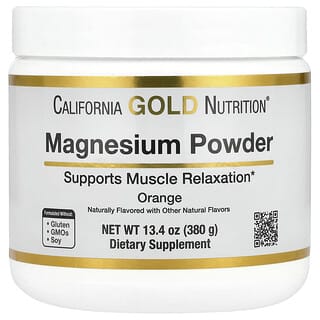 California Gold Nutrition, Bebida de Magnésio em Pó, Crush de Laranja, 380 g (13,4 oz)