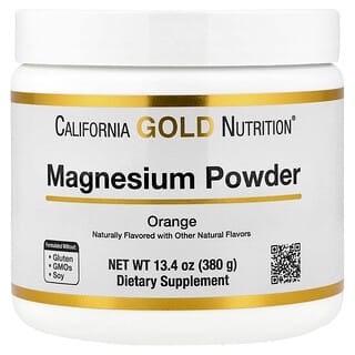 California Gold Nutrition, Maqnezium Pudrası İçkisi, Narıncı, 13,4 oz (380 q)