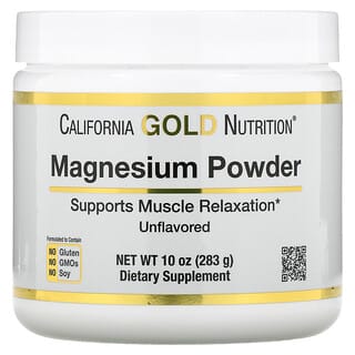 California Gold Nutrition, Magnesium Powder Beverage, Magnesium-Getränkepulver, geschmacksneutral, 283 g (10 oz.)