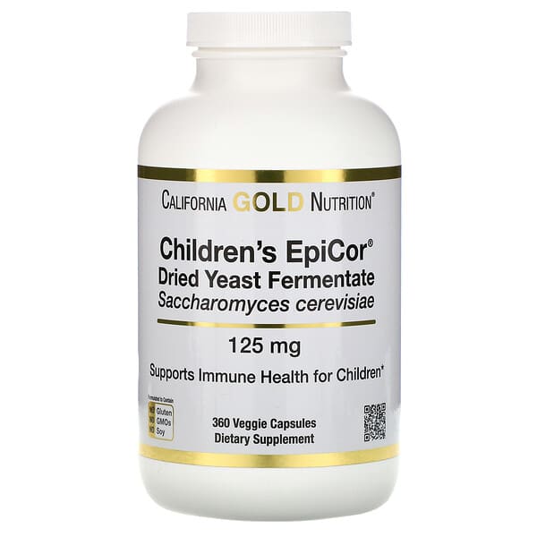 California Gold Nutrition, 子ども用EpiCor（エピコール）、125mg、ベジカプセル360粒