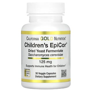 California Gold Nutrition, EpiCor para niños, 125 mg, 30 cápsulas vegetales